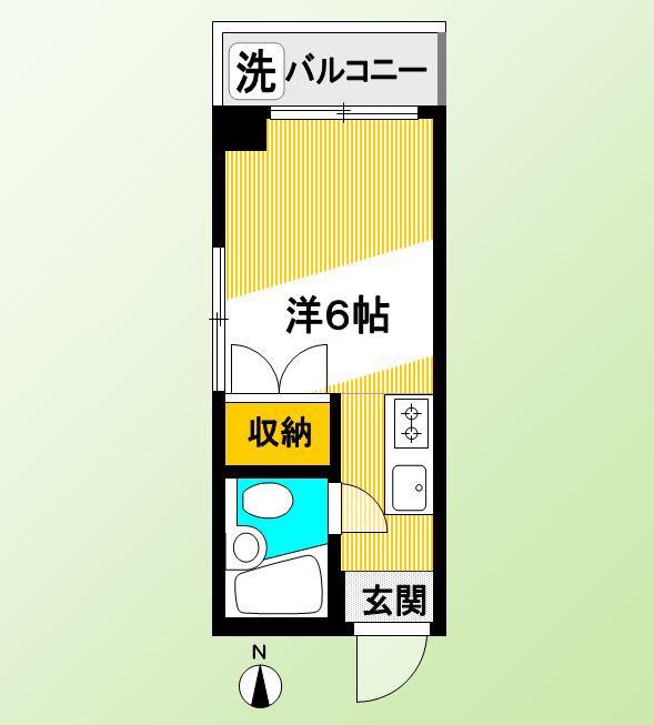 笹本ビル(ワンルーム/4階)の間取り写真