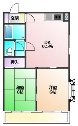 グレイスレジデンス(2DK/2階)の間取り写真