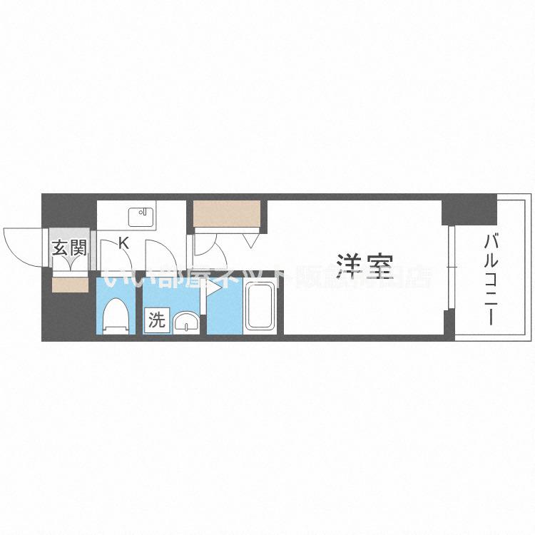 レジュールアッシュ塚本レジデンス(1K/5階)の間取り写真