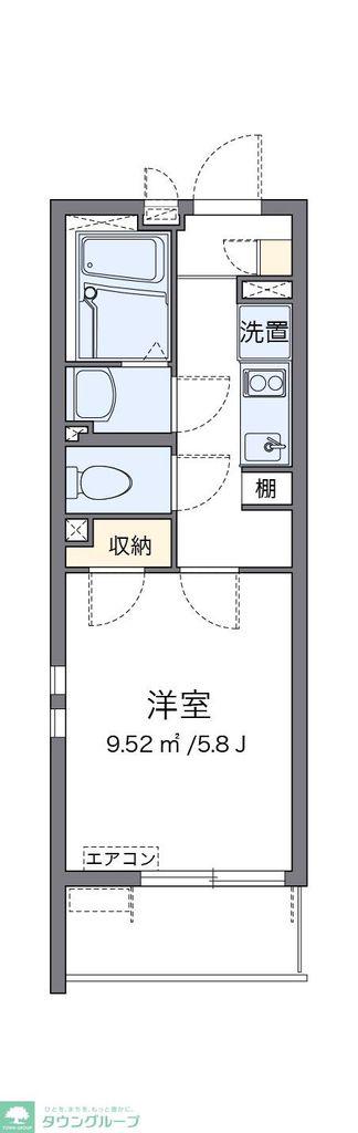 クレイノ大森町(1K/3階)の間取り写真
