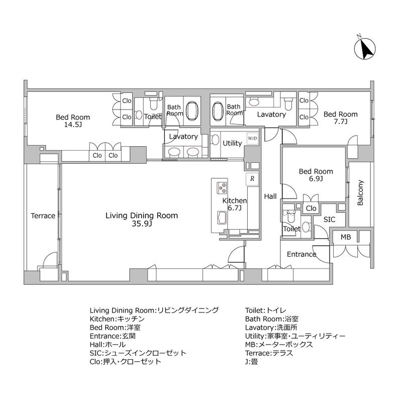 オパス有栖川(3LDK/4階)の間取り写真
