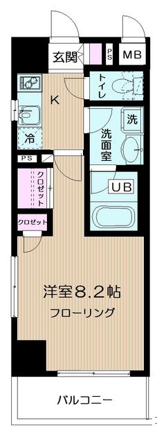 レクレドール豊洲(1K/7階)の間取り写真