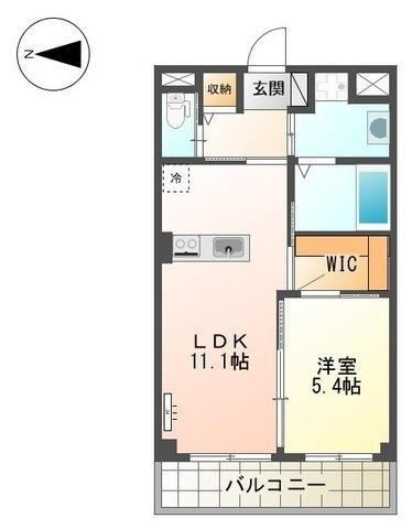 WILLⅡ(1LDK/3階)の間取り写真