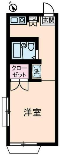 ソシオ上目黒(1K/1階)の間取り写真