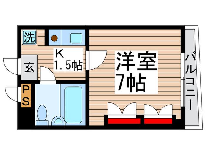 グランドパレス末広(1K/3階)の間取り写真