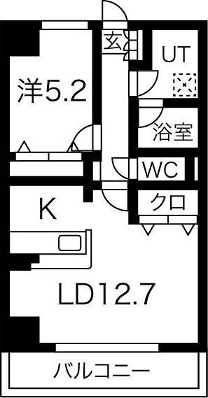 スカイヴィレッジ盛南(1LDK/6階)の間取り写真