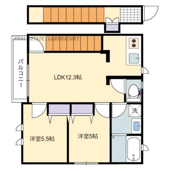 OTTO III(2LDK/2階)の間取り写真