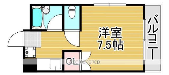 リベルテ西片江(ワンルーム/1階)の間取り写真