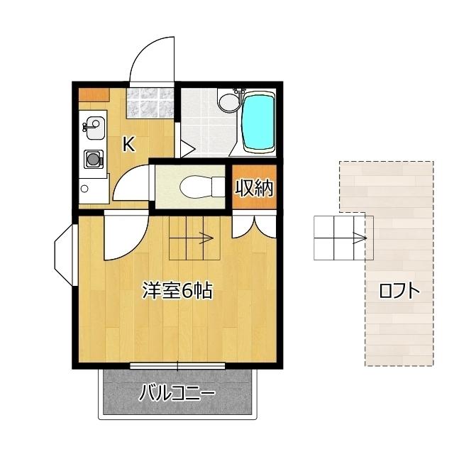 チェスナッツ224(1K/2階)の間取り写真