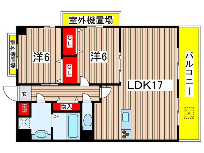 フェリーチャ アイオイ(2LDK/8階)の間取り写真