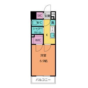 ラグゼナ上前津(1K/12階)の間取り写真