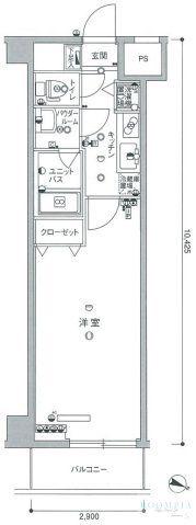 スカイコート板橋Ⅴ(1K/2階)の間取り写真