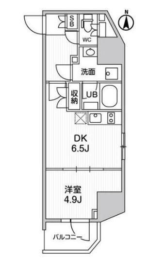 ALTERNA亀戸III(1DK/9階)の間取り写真