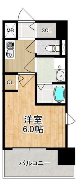 MODERN PALAZZO東本町(1K/10階)の間取り写真