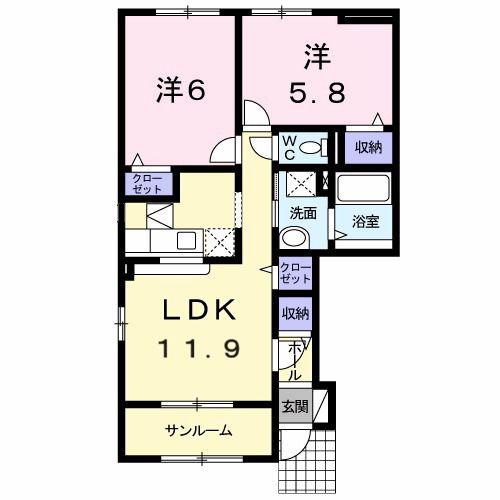 ETERNO Y III(2LDK/1階)の間取り写真