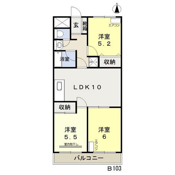 ソーシャルOMORI(3LDK/1階)の間取り写真