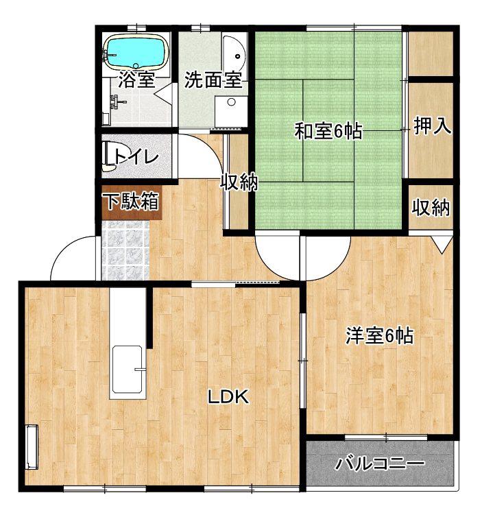 ファミール青山(2LDK/2階)の間取り写真