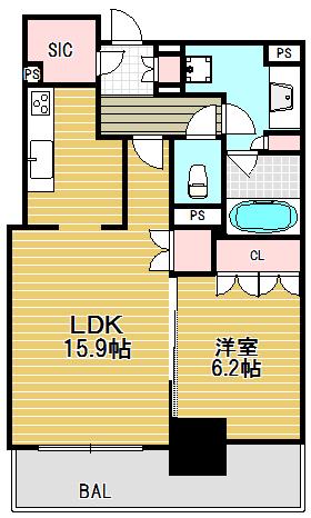 ザセントラルマークタワー(1LDK/5階)の間取り写真