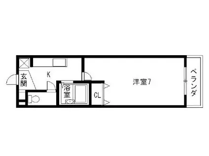 セプトワール佐堂(1K/2階)の間取り写真