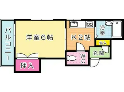 朝日ハイツ(1K/2階)の間取り写真