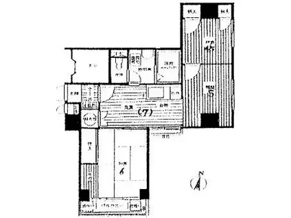 キャッスルマンション両国(3DK/8階)の間取り写真