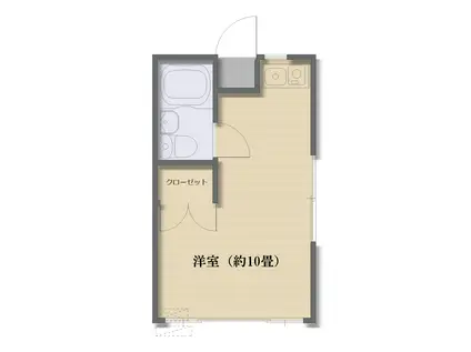 アリス本庄(ワンルーム/2階)の間取り写真