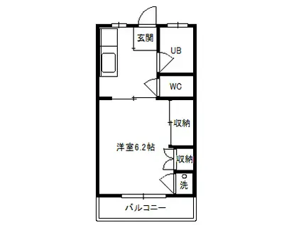 代栄パレスNO.21(1K/2階)の間取り写真