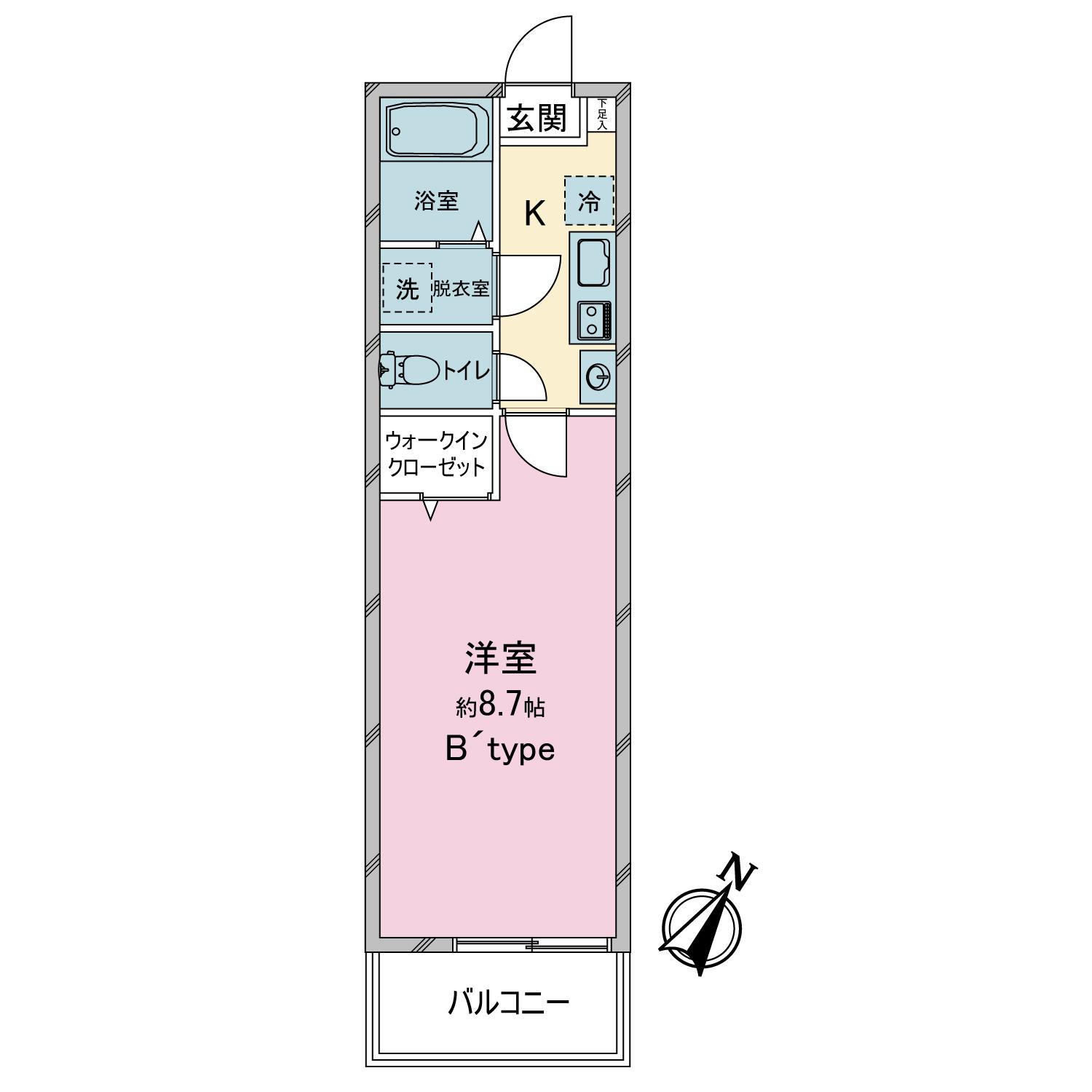 FORER(1K/2階)の間取り写真