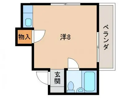 コーポホワイト旭橋(ワンルーム/1階)の間取り写真