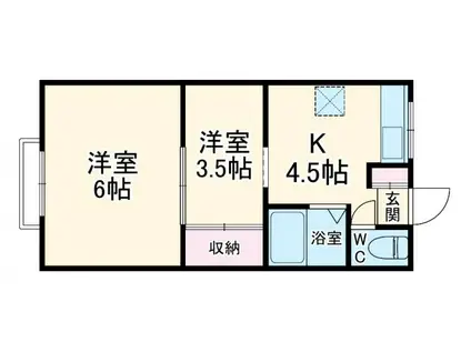 石田マンション(2K/2階)の間取り写真