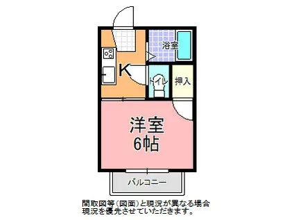 メゾン八幡町(1K/2階)の間取り写真