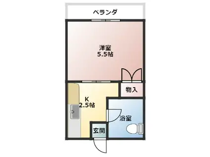 丸国アパート(1K/3階)の間取り写真