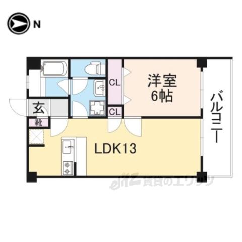 アルファグランデ(1LDK/4階)の間取り写真