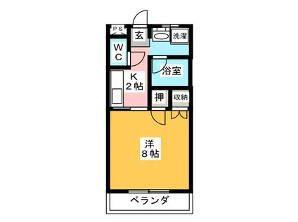 コーポアンビション(1K/2階)の間取り写真
