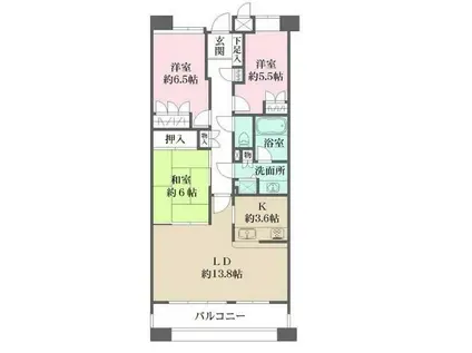 赤坂アパートメント(3LDK/6階)の間取り写真