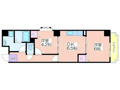 レジデンシアタネリ(2DK/3階)の間取り写真