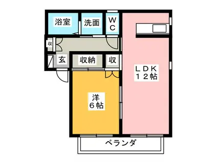 エステートピアKI(1LDK/1階)の間取り写真