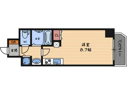 レジデンス福島II(ワンルーム/4階)の間取り写真