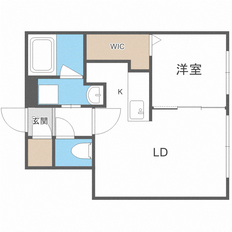 ラピスブラオ発寒(1LDK/3階)の間取り写真