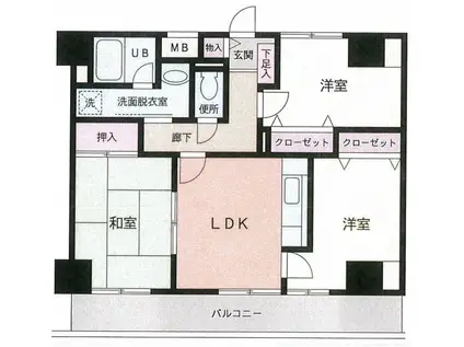 キタ・トマトビル(3LDK/7階)の間取り写真