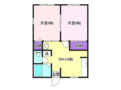 ひまわり館(2DK/1階)の間取り写真