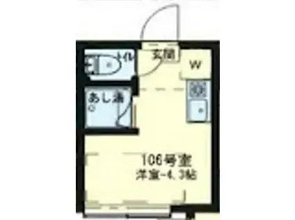 アーバンプレイス高田馬場VII(ワンルーム/1階)の間取り写真