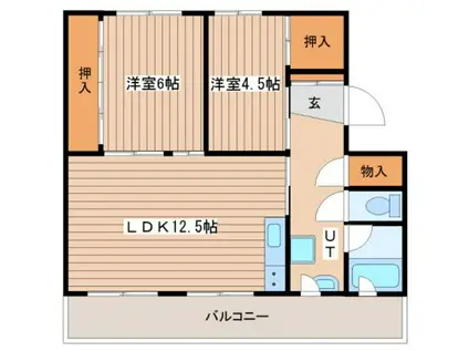 ビレッジハウス宮の沢 3号棟(2LDK/3階)の間取り写真