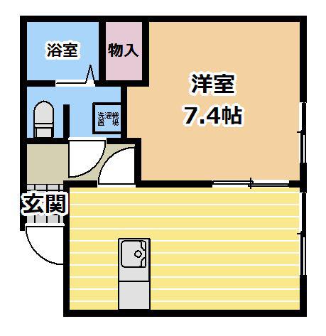 サンワホーム4(1LDK/1階)の間取り写真