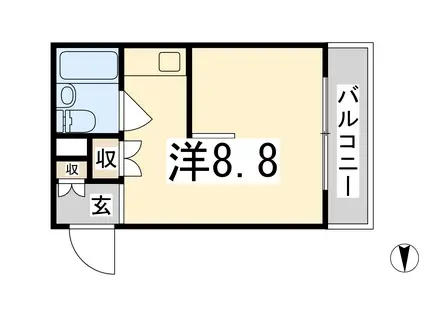 ヴィラフォーシーズン(ワンルーム/2階)の間取り写真