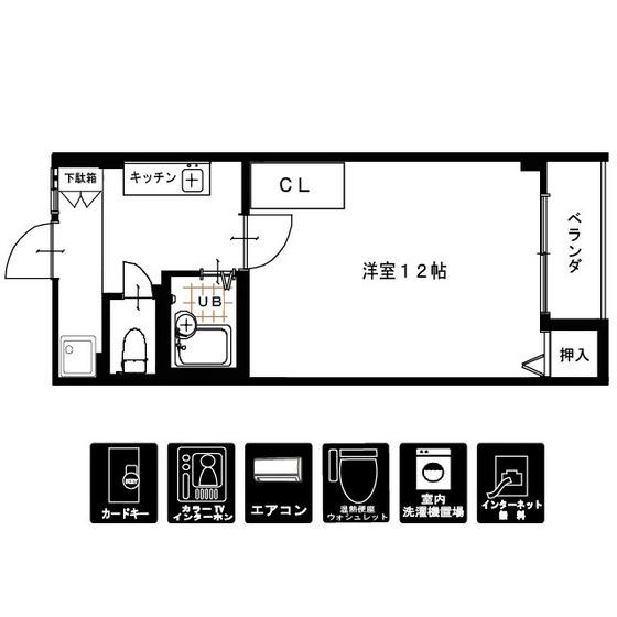メゾン清水(1K/1階)の間取り写真