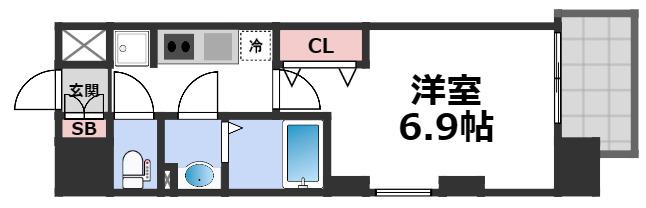 QUINTET JOTONOE(1K/7階)の間取り写真