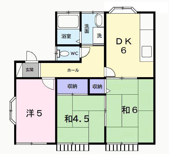 メゾンソレイユ(3DK/1階)の間取り写真