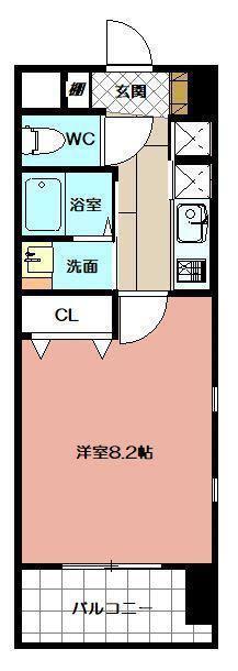 レジデンシャルHHA DAIMON(1K/5階)の間取り写真
