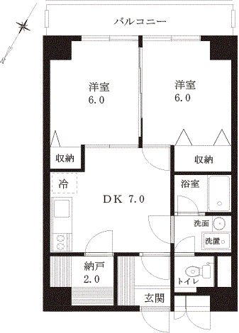ベラカーサ小茂根(2SDK/1階)の間取り写真